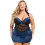 Worldgirl Plus Size Moonlight Blue Plunge Babydoll Set Worldgirl Plus Size Moonlight Blue Plunge Babydoll Set