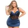 Worldgirl Plus Size Moonlight Blue Plunge Babydoll Set Worldgirl Plus Size Moonlight Blue Plunge Babydoll Set
