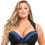Worldgirl Plus Size Moonlight Blue Plunge Babydoll Set Worldgirl Plus Size Moonlight Blue Plunge Babydoll Set