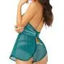 Seven 'til Midnight Teal Keyhole Front Babydoll Set Seven 'til Midnight Teal Keyhole Front Babydoll Set