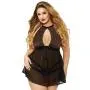 Seven 'til Midnight Plus Size Black Keyhole Front Babydoll Set Seven 'til Midnight Plus Size Black Keyhole Front Babydoll Set