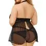 Seven 'til Midnight Plus Size Black Keyhole Front Babydoll Set Seven 'til Midnight Plus Size Black Keyhole Front Babydoll Set