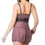 Coquette Purple Mesh and Metallic Lace Babydoll Set