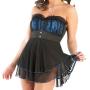 Coquette Black Lace Push-Up Babydoll Set