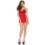 Seven 'til Midnight Red Lace Peek-a-Boo Babydoll Set