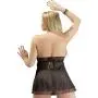 Cottelli Plus Size Black Peek-A-Boo Double-Layered Babydoll Cottelli Plus Size Black Peek-A-Boo Double-Layered Babydoll