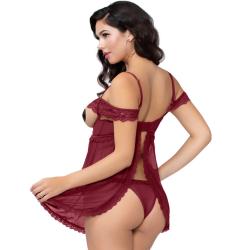 Seven 'til Midnight Wine Open Cup Off-The-Shoulder Babydoll