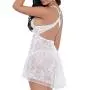 Escante White Lace and Mesh Layered Babydoll Set Escante White Lace and Mesh Layered Babydoll Set
