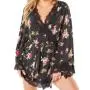 Oh La La Cheri Black Floral Print Robe Oh La La Cheri Black Floral Print Robe