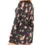 Oh La La Cheri Black Floral Print Robe