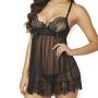 Seven 'til Midnight Black Underwired Babydoll Set Seven 'til Midnight Black Underwired Babydoll Set