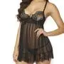 Seven 'til Midnight Black Underwired Babydoll Set