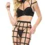 Adore by Allure Black Lace Bra and Cage Skirt Set