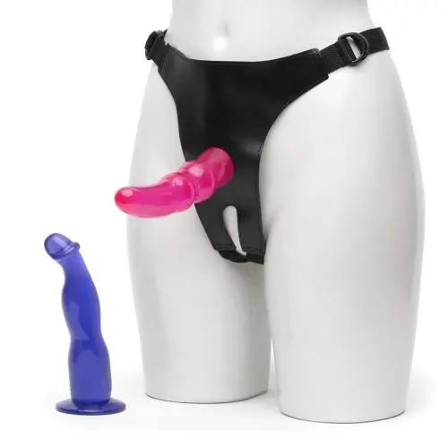 Double Tip Unisex Strap-On Harness Kit with 2 Dildos Double Tip Unisex Strap-On Harness Kit with 2 Dildos