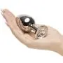 Rosebuds Stainless Steel Swarovski Crystal Butt Plug 3.5 Inch