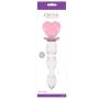 Crystal Heart Wavy Glass Dildo 6 Inch
