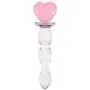 Crystal Heart Wavy Glass Dildo 6 Inch