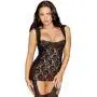 Dreamgirl Sheer Lace All-In-One Suspender Dress and Stockings