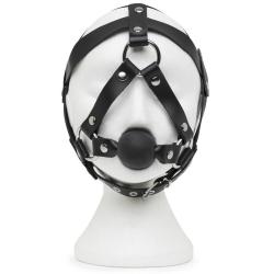 Zado Leather Head Harness and Medium Ball Gag