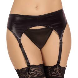 Seven 'til Midnight Wet Look Suspender Belt with Adjustable Straps