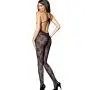 Music Legs Lace Crotchless Bodystocking with Keyhole Front