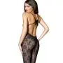 Music Legs Lace Crotchless Bodystocking with Keyhole Front