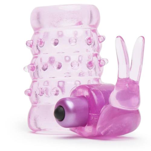 Super Stretchy Vibrating Rabbit Penis Enhancer Sleeve