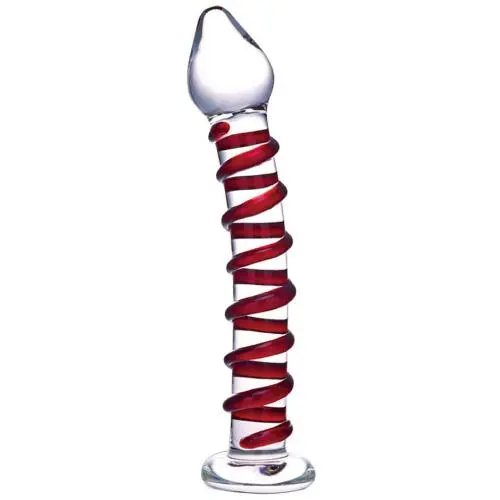 Gl?s Mr Swirly Textured Glass Dildo 8 Inch Gl?s Mr Swirly Textured Glass Dildo 8 Inch