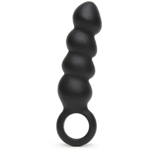 Beaded Silicone Butt Plug with Finger Loop Beaded Silicone Butt Plug with Finger Loop