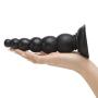 Beaded Black Anal Dildo with Suction Cup Base 6.5 Inch