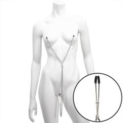 DOMINIX Deluxe Nipple Tweezers and Clit Clamp with Chain