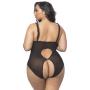 Oh La La Cheri Curves Plus Size Open Cup Crotchless Lace Teddy