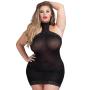 Worldgirl Plus Size Black Halterneck Mini Dress