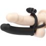 Worldgirl Double Fun Black Vibrating Double Penetration Strap-On