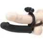 Worldgirl Double Fun Black Vibrating Double Penetration Strap-On