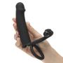 Worldgirl Double Fun Black Vibrating Double Penetration Strap-On