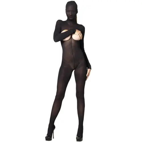 Leg Avenue Kink Hooded Open Cup Crotchless Bodystocking Leg Avenue Kink Hooded Open Cup Crotchless Bodystocking