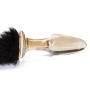 Glass Butt Plug with Faux Fur Tail Glass Butt Plug with Faux Fur Tail
