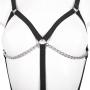 Fetish Open Breast Body Harness with Straps and Chains