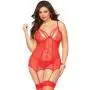 Seven 'til Midnight Plus Size Double Dare Red Basque Set Seven 'til Midnight Plus Size Double Dare Red Basque Set