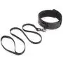 Bondage Boutique Black Rose Faux Fur Lined Collar and Lead Set Bondage Boutique Black Rose Faux Fur Lined Collar and Lead Set