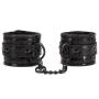 Bondage Boutique Black Rose Faux Fur Lined Wrist Cuffs