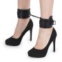 Bondage Boutique Black Rose Faux Fur Lined Ankle Cuffs