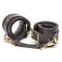 Coco de Mer Brown Leather Wrist Cuffs S/M Coco de Mer Brown Leather Wrist Cuffs S/M