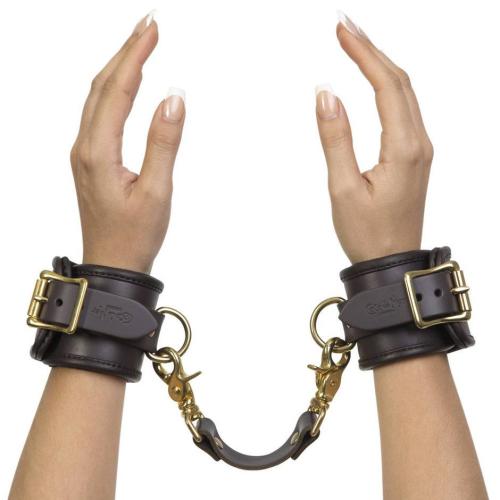 Coco de Mer Brown Leather Wrist Cuffs S/M Coco de Mer Brown Leather Wrist Cuffs S/M