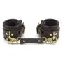 Coco de Mer Brown Leather Wrist Cuffs L/XL