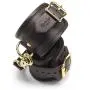 Coco de Mer Brown Leather Wrist Cuffs L/XL