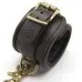 Coco de Mer Brown Leather Wrist Cuffs L/XL