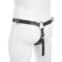 DOMINIX Deluxe Leather Anal Plug Harness with Cock Ring