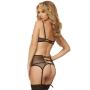 Seven 'til Midnight Double Dare Sheer Black Basque and G-String Set